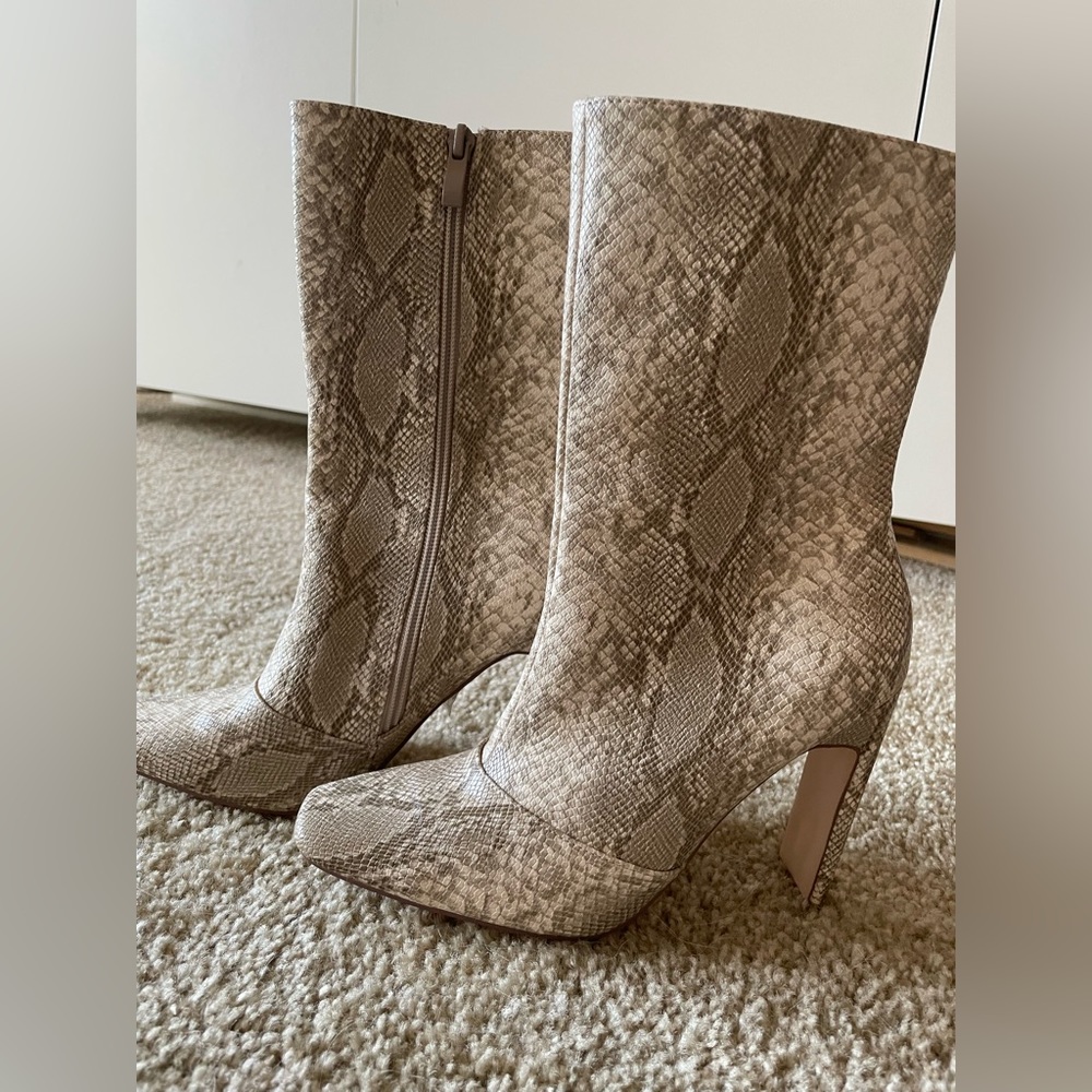 Fashion Nova Snakeskin Print Boots
